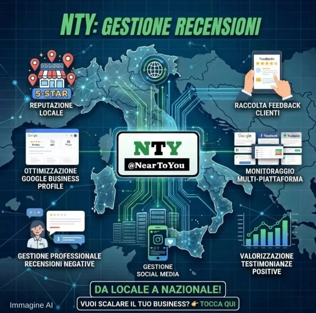 Illustrazione NTY sulla gestione delle recensioni online per la tua azienda