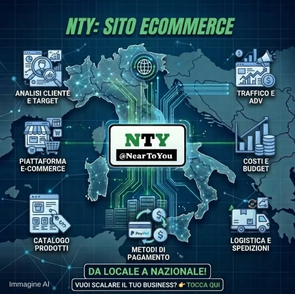 Infografica NTY su come aprire un sito ecommerce: passaggi, costi ed errori da evitare