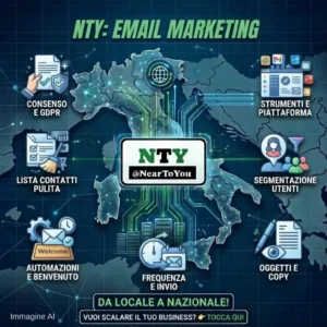 Infografica NTY sull'email marketing per PMI: basi tecniche, email da attivare ed errori da evitare