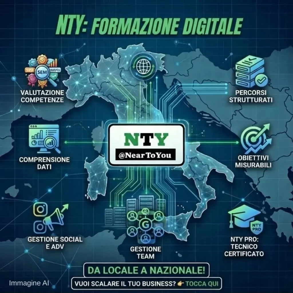 Illustrazione NTY sulla formazione digitale del team aziendale
